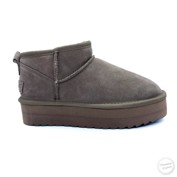 Stivaletto tortora platform donna Colors of California