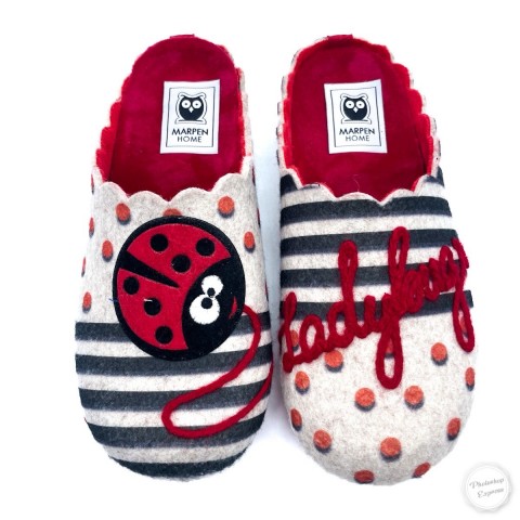 Ciabatta beige coccinella donna Marpen Slippers
