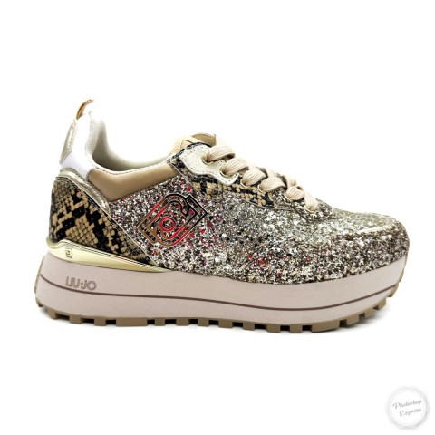 Sneaker platform oro donna Liu jo