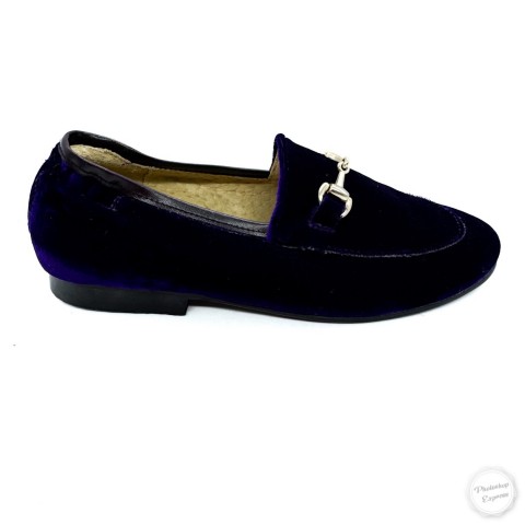 Mocassino velluto viola bambina Panyno