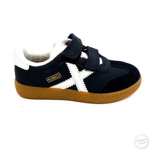 Sneaker blu con velcro bambino Munich
