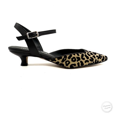 Sling back nera maculata donna Nila & Nila