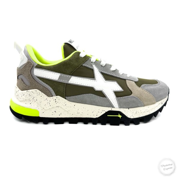 Sneaker grigia e verde militare uomo W6YZ