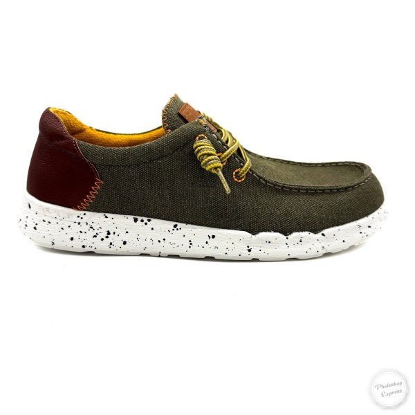 Mocassino verde in cotone uomo Replay