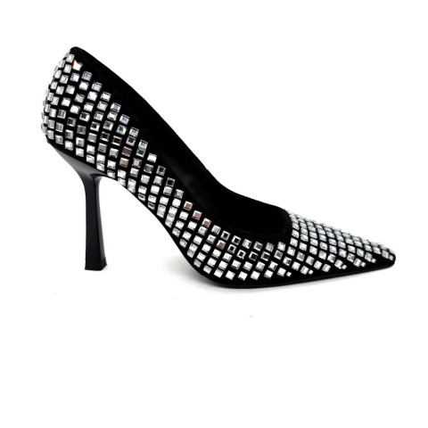 Décolleté nera full strass tacco a spillo donna Liu jo