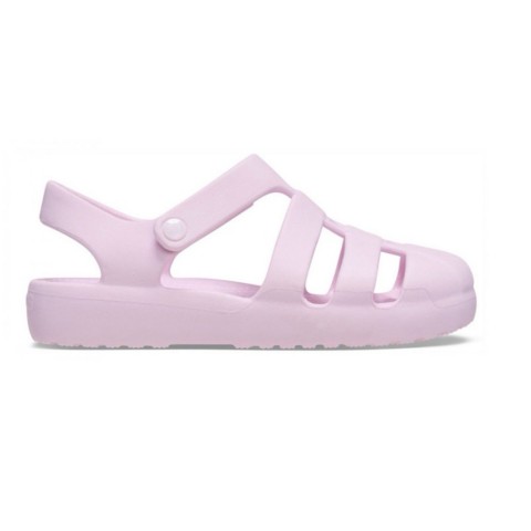 Sandalo rosa a gabbietta bambina Crocs fisherman