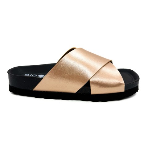 Sandalo rosa dorato donna fasce incrociate Bio Bio