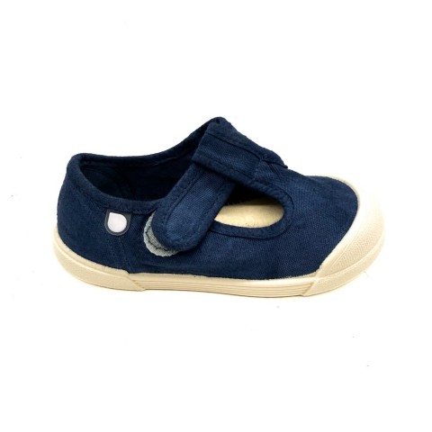 Scarpina due occhi in tela blu bambino Igor Barefoot Concept