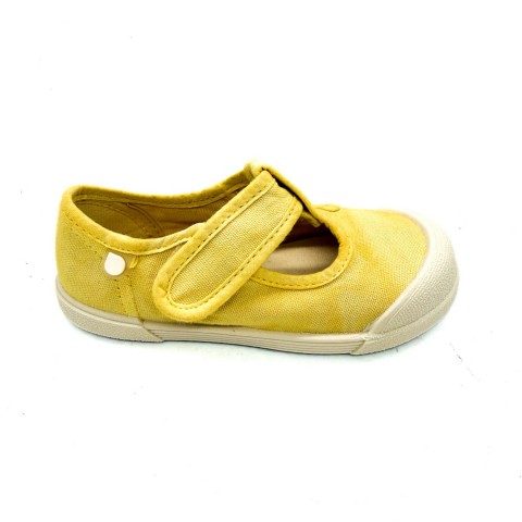 Scarpina due occhi in cotone giallo bambino Igor Barefoot Concept