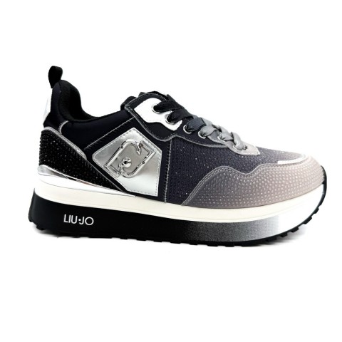 Sneaker bianca platform full strass donna Liu jo
