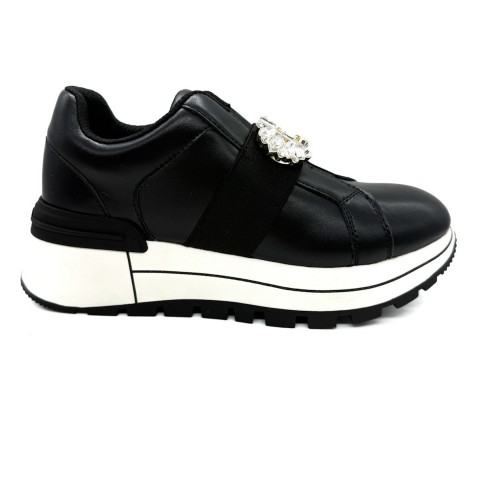 Slip on platform pelle nera donna Liu jo