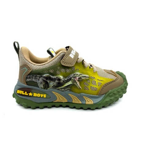 Sneaker beige dinosauro con luci bambino Bull Boys