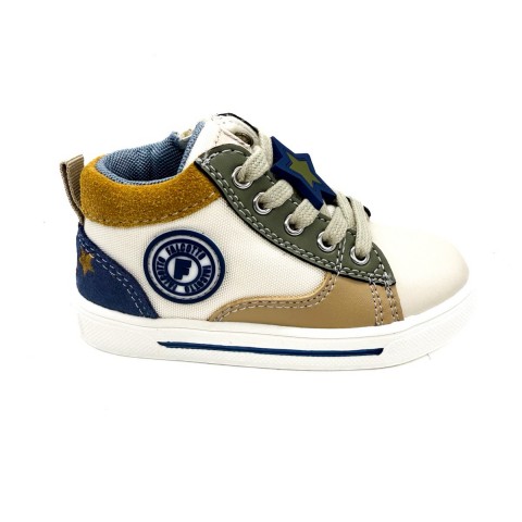 Sneaker panna e verde militare bambino Falcotto
