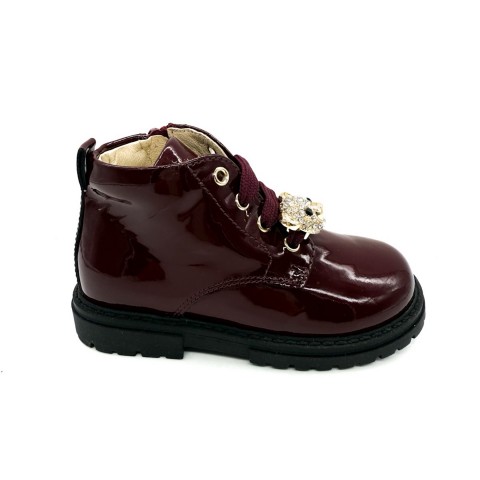 Stivaletto vernice bordeau bambina Walkey