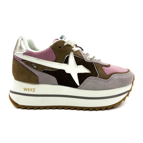 Sneaker rosa in suede platform donna W6YZ
