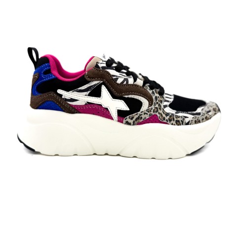 Sneaker in suede maculata nera donna W6YZ