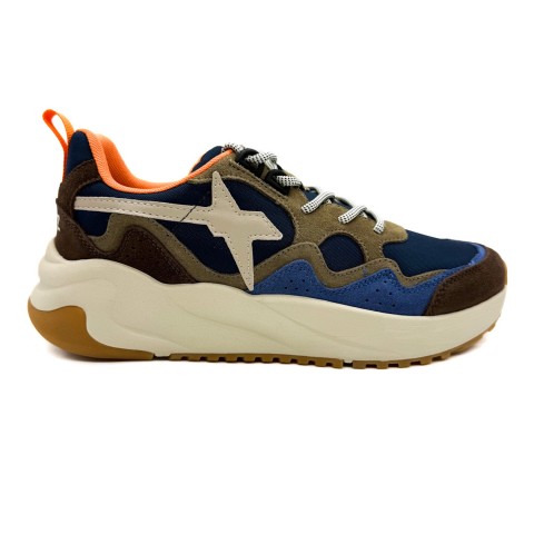 Sneaker marrone azzurra uomo W6YZ