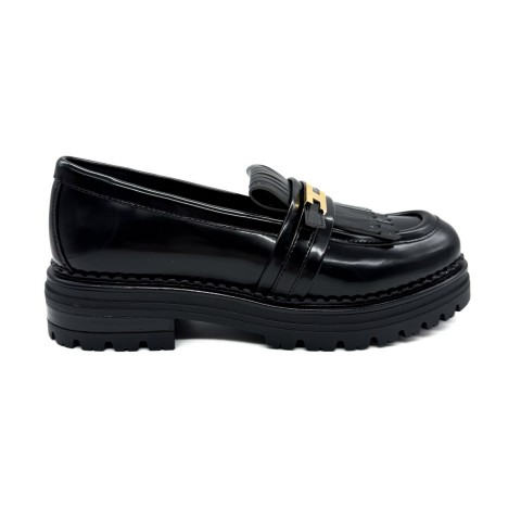 Mocassino pelle nero ragazza Elisabetta Franchi