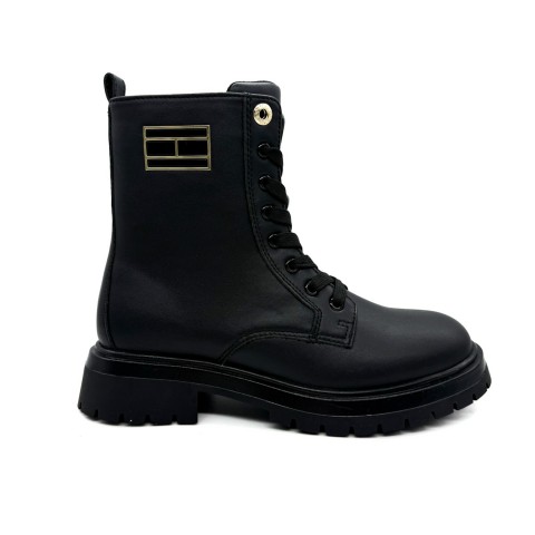 Stivaletto anfibio nero donna Tommy Hilfiger