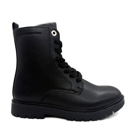 Stivaletto anfibio nero donna Tommy Hilfiger