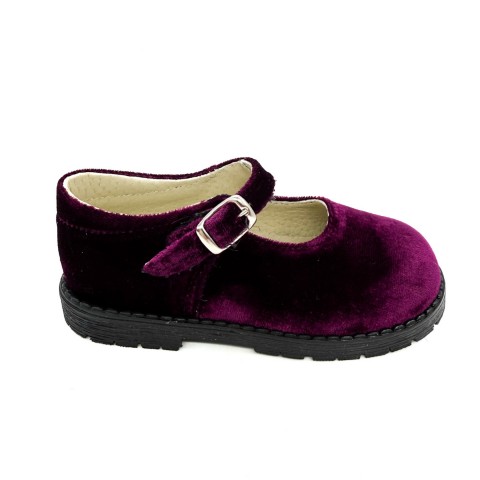 Ballerina velluto bordeaux bambina Panyno