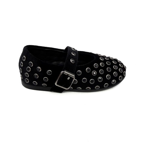 Ballerina in velluto nera con strass bambina Kharisma