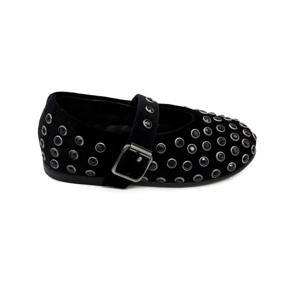Ballerina in velluto nera con strass bambina Kharisma