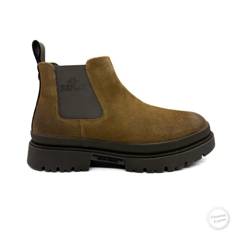 Stivaletto chelsea in suede beige uomo Replay
