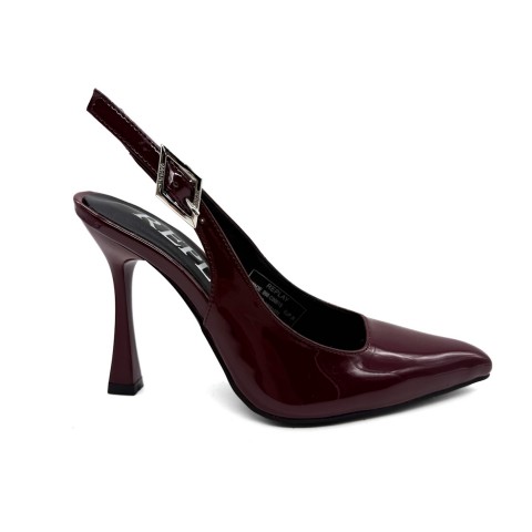 Scarpa slingback a punta in vernice bordeaux donna Replay