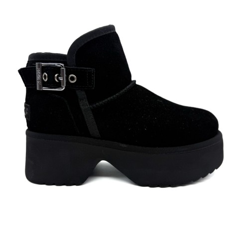 Stivaletto in pelle scamosciata nera donna Colors of California