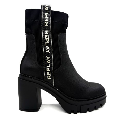 Stivaletto nero con tacco donna Replay