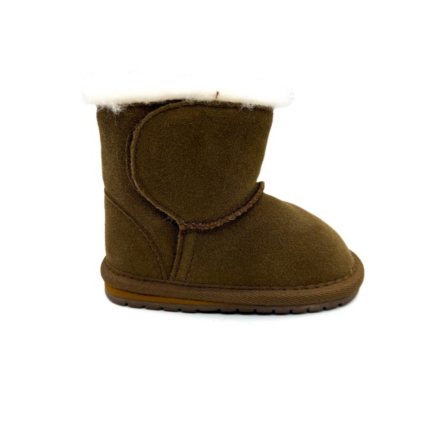 Stivaletto marrone con lana Merino bambino primi passi EMU Australia