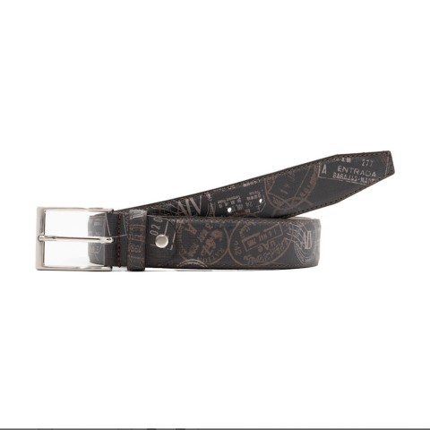 Cintura marrone uomo timbri Passport ALV by Alviero Martini
