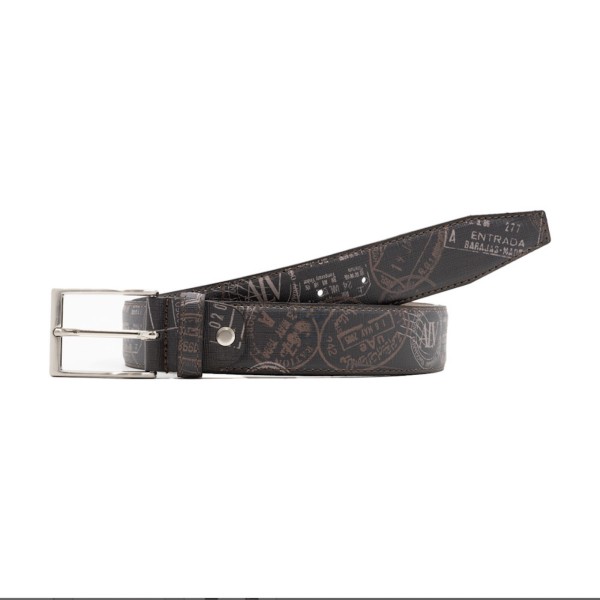 Cintura marrone uomo timbri Passport ALV by Alviero Martini