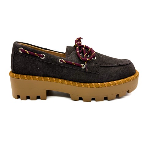 Scarpa da barca marrone in pelle scamosciata donna Colors of California