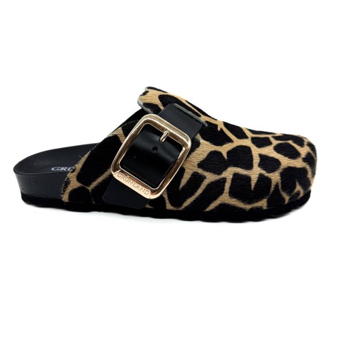 Sabot nero maculato donna Grunland