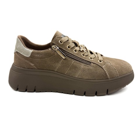 Sneaker camoscio beige platform donna Grunland