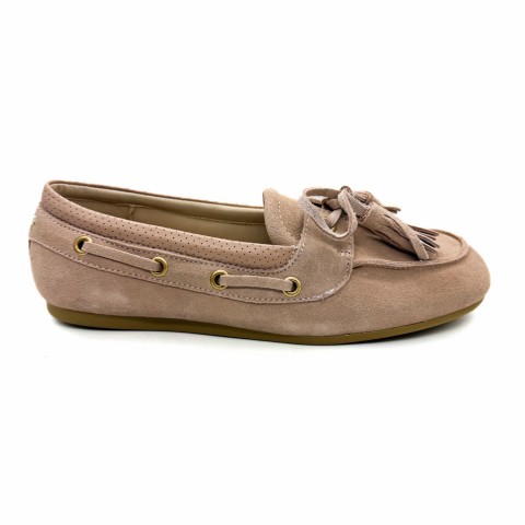 Mocassino in suede rosa con nappine donna Liu jo