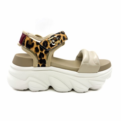 Sandalo chuncky beige con dettaglio animalier donna Liu jo