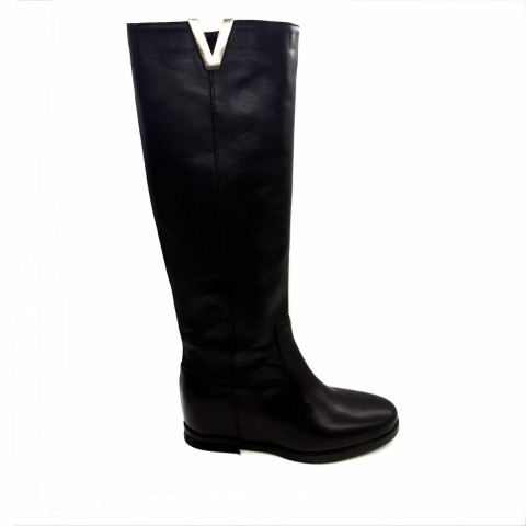 Stivale nero in pelle lungo donna Kimera