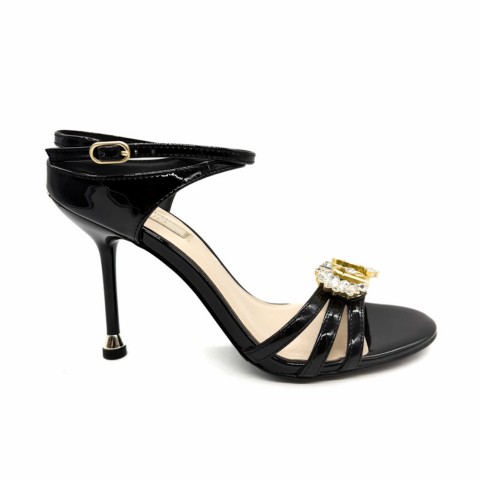 Sandalo vernice nero donna con tacco a spillo Liu Jo