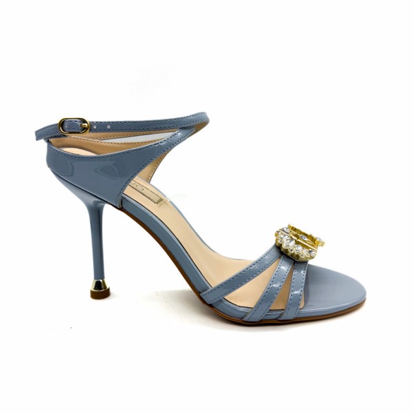 Sandalo vernice turchese donna con tacco a spillo Liu jo