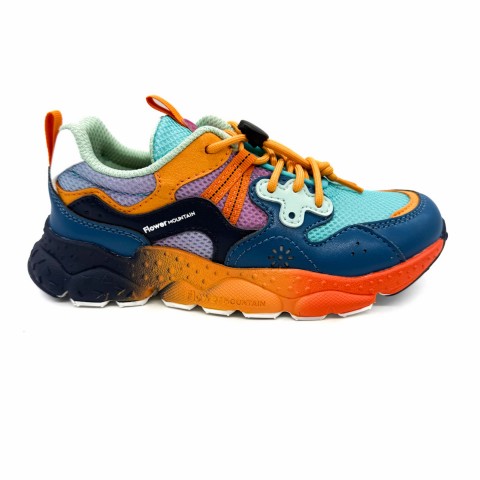 Sneaker azzurra multicolor bambino Flower Mountain