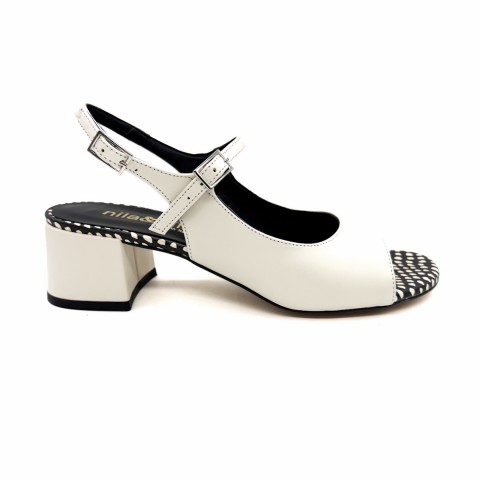 Sandalo pelle beige donna Nila & Nila