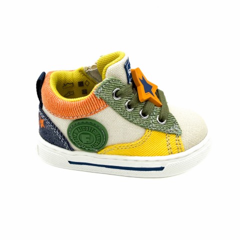 Sneaker beige chiaro multicolor bambino Falcotto