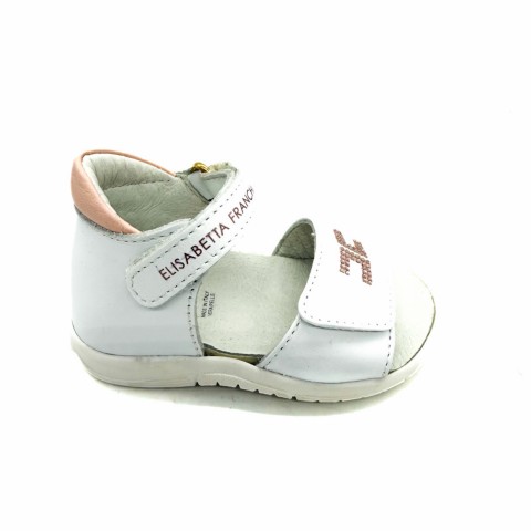 Sandalo pelle bianco primi passi bambina Elisabetta Franchi la mia bambina