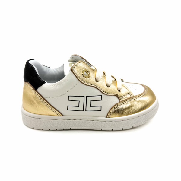 Sneaker bianca oro bambina Elisabetta Franchi
