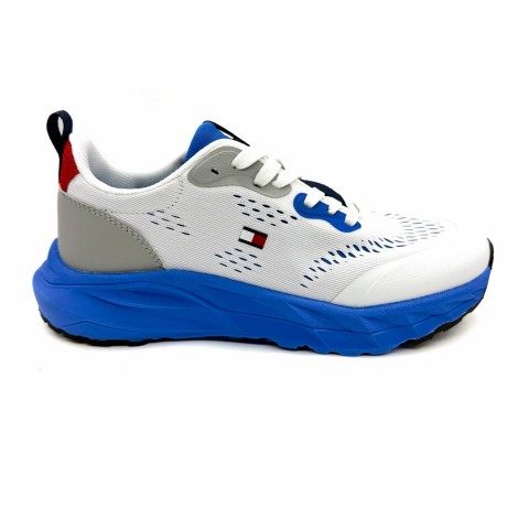 Sneaker bassa bianca allacciata ragazzo Tommy Hilfiger