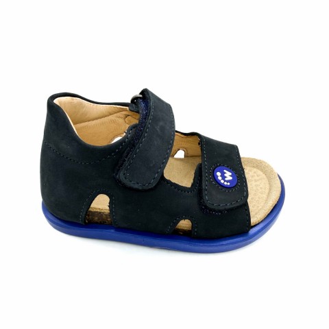 Sandalo pelle blu primi passi bambino Walkey
