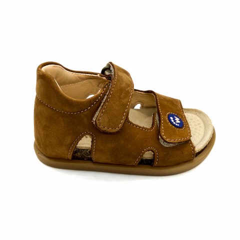 Sandalo pelle marrone primi passi bambino Walkey